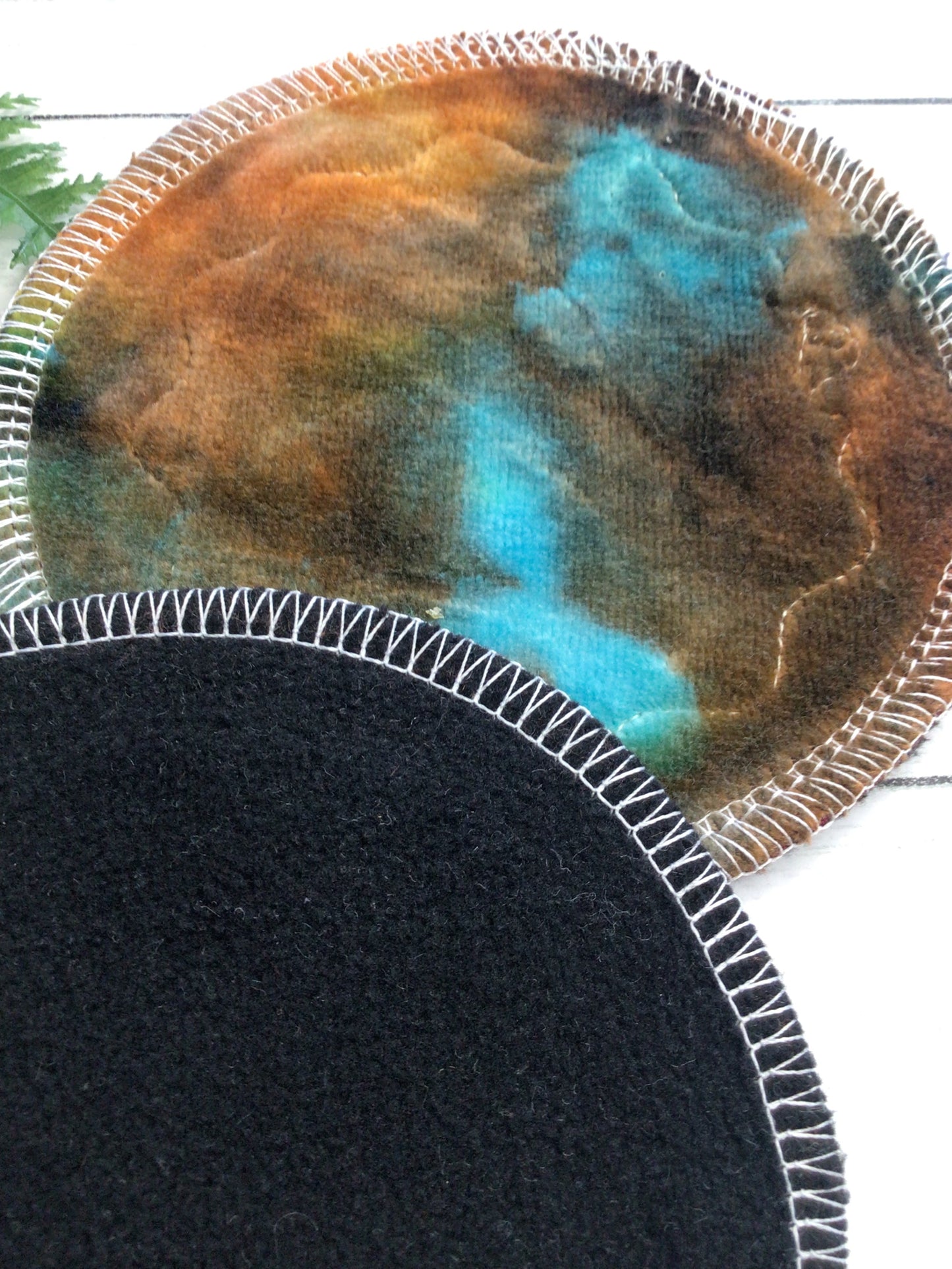*LIMITED ice dyed bamboo velour nursing pads (Trim design)