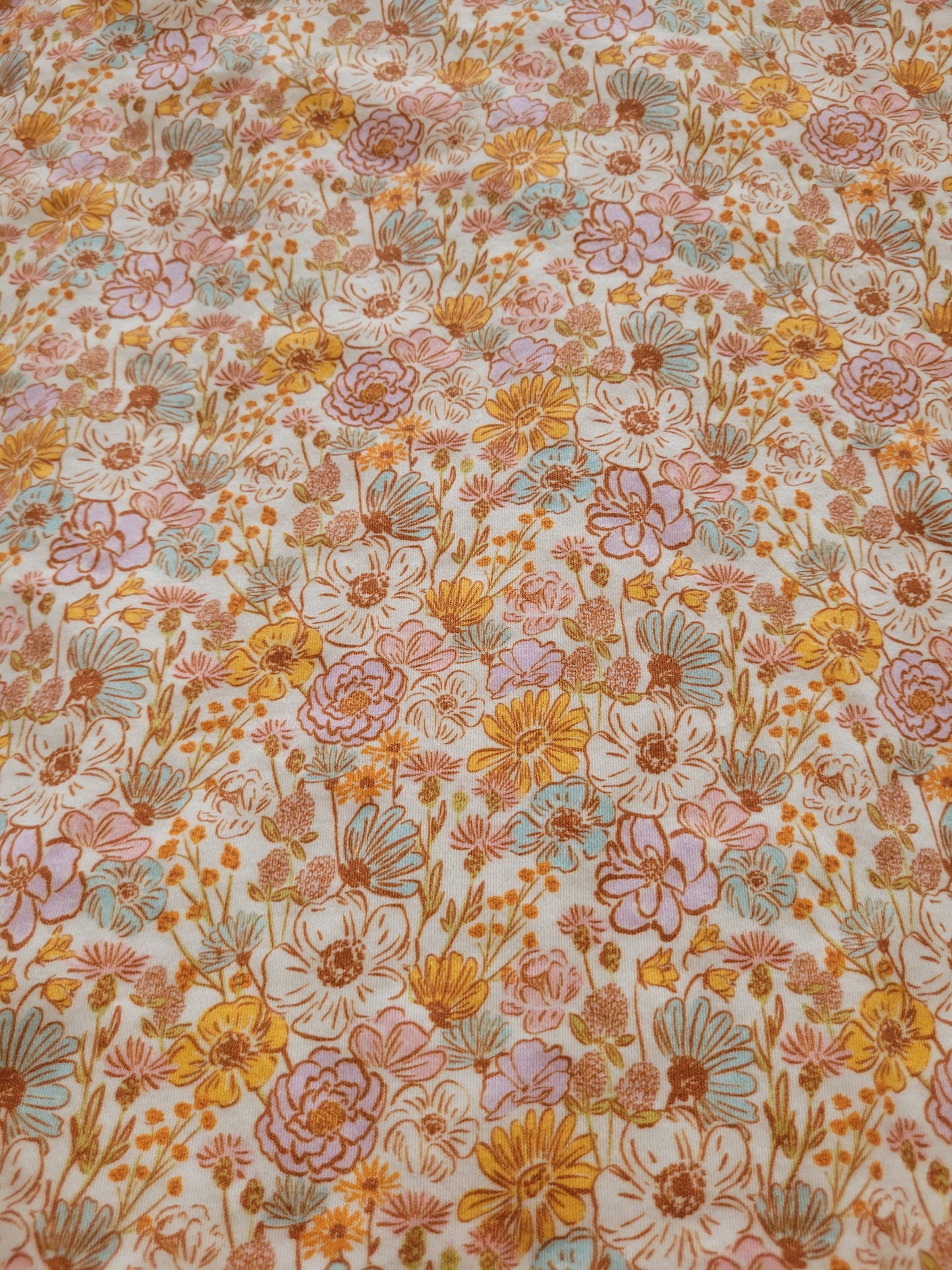 Garden bouquet Organic cotton interlock cloth pads (made to order) *Wrap wing pad shape