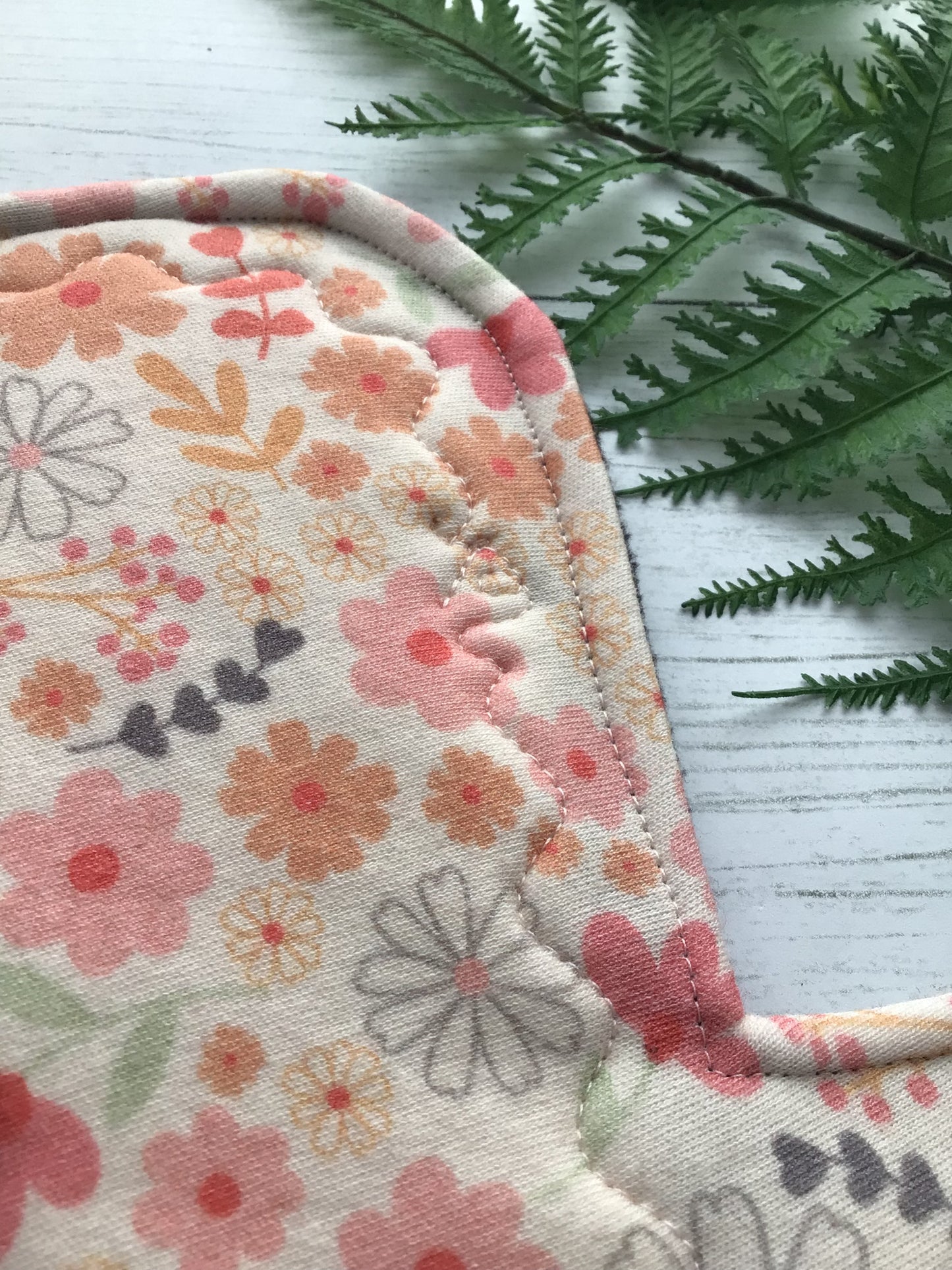 Organic cotton cloth pads *Valentine floral (made to order)