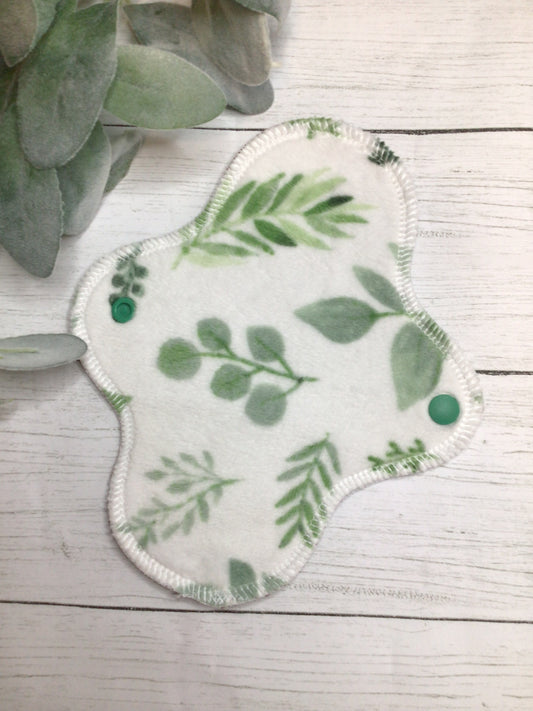 Eucalyptus in Minky wrap wing cloth pads (made to order)