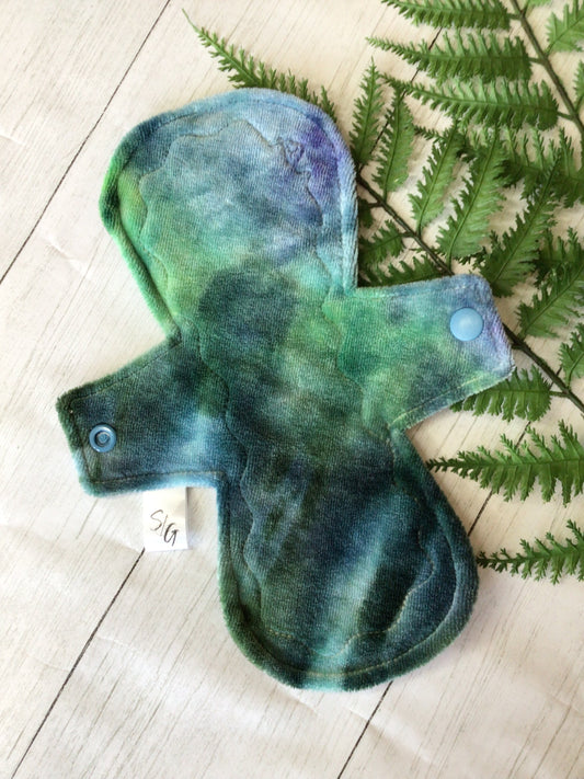 9” moderate Ice dyed bamboo velour cloth pad (ready to ship) ONE OF A KIND