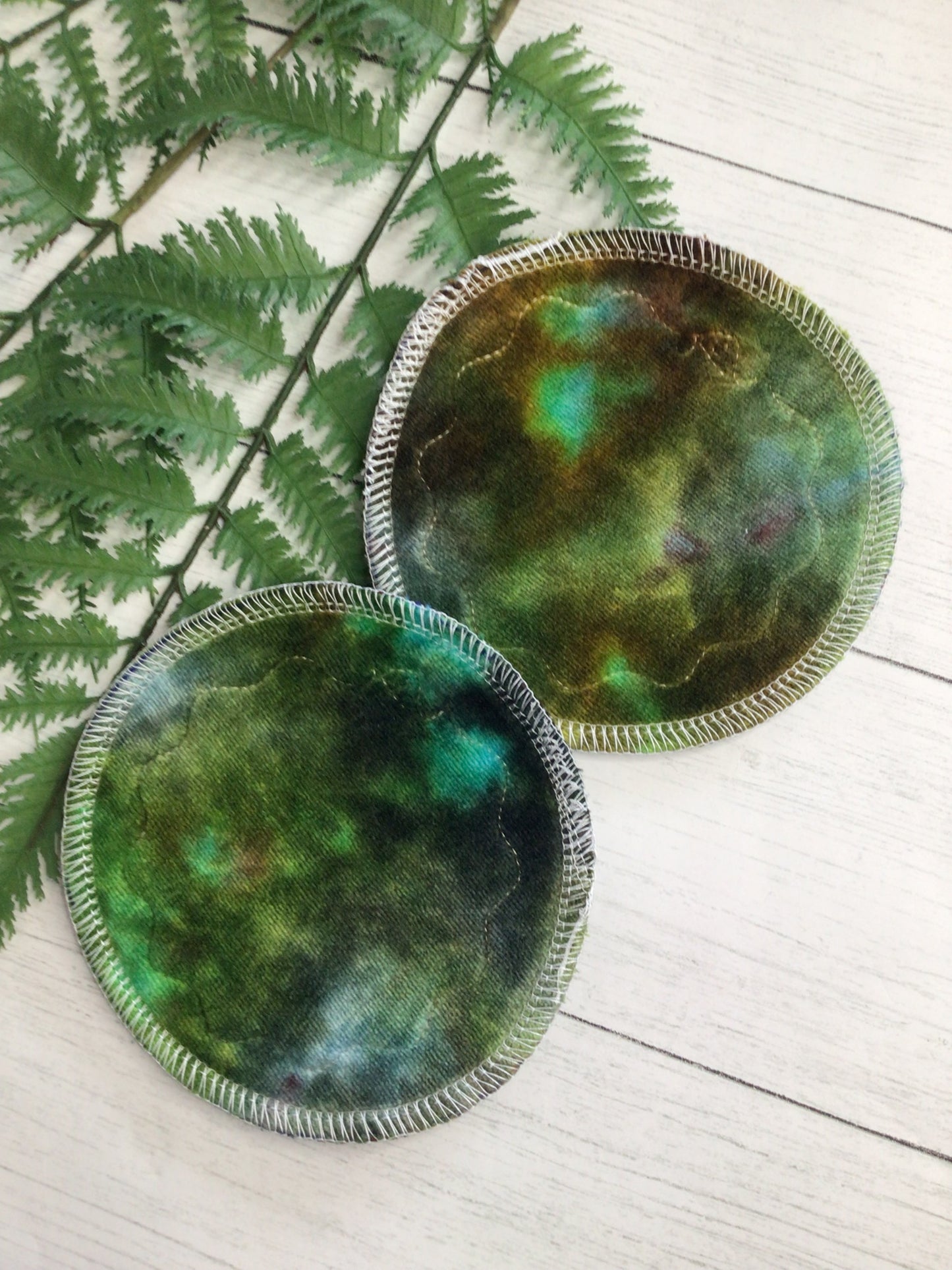 *LIMITED ice dyed bamboo velour nursing pads (Trim design)