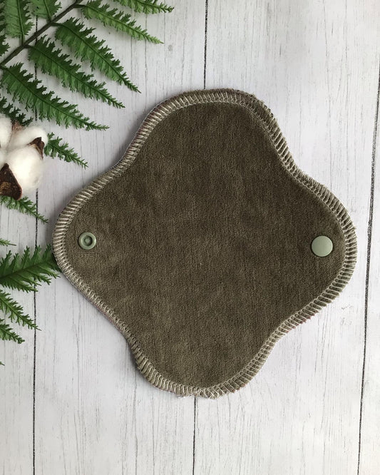 Olive cotton velour Wrap wing cloth pads (made to order)