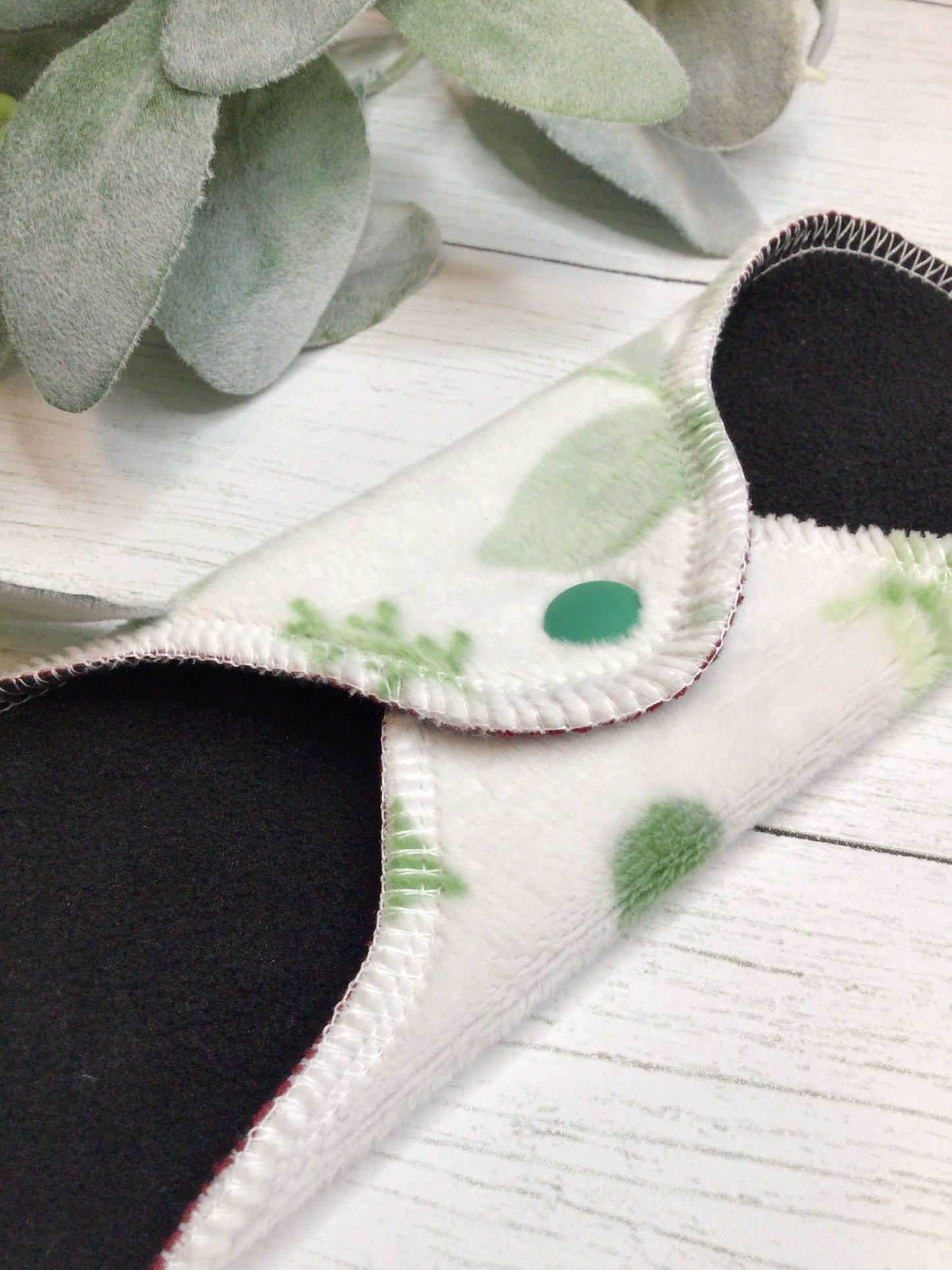 Eucalyptus in Minky wrap wing cloth pads (made to order)