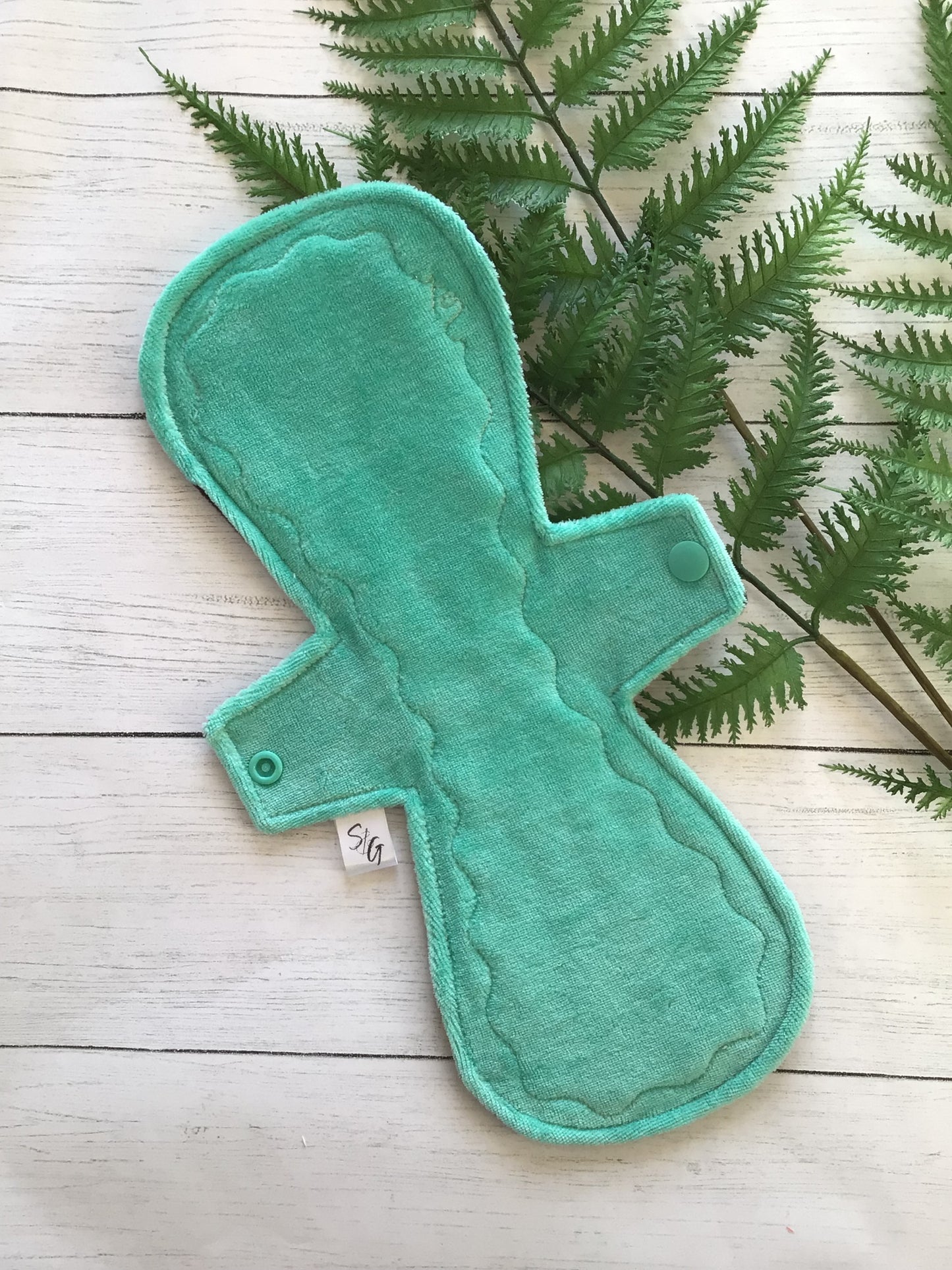 Mermaid green cotton velour cloth pads (made to order)