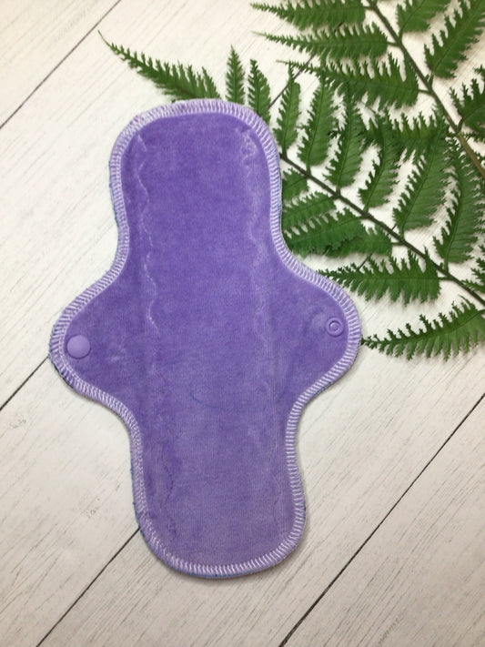 Lilac cotton velour Wrap wing cloth pads (made to order