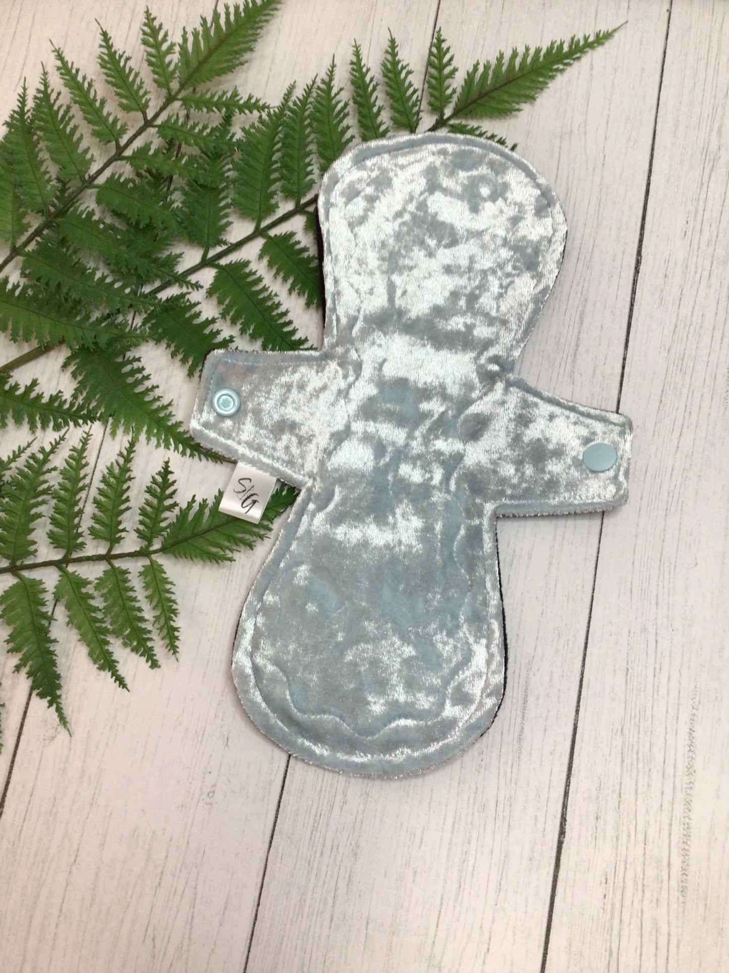 Icy blue crushed velvet cloth pads (Made to order)