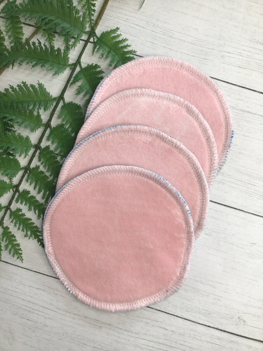 Baby pink Cotton velour nursing pads (Full coverage design)