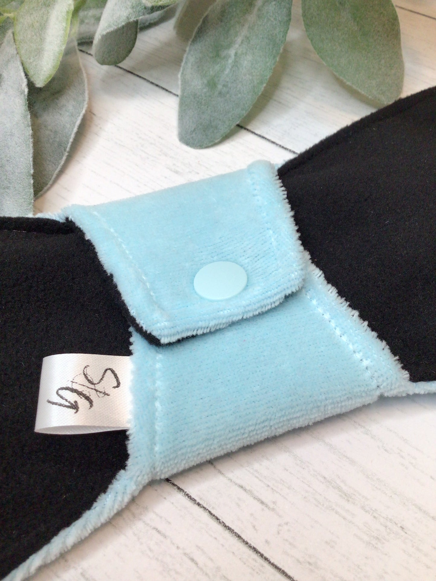 Aqua blue cotton velour cloth pads (made to order)