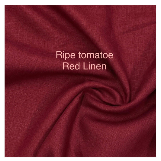 Ripe Tomatoe Red Linen (Round top stitched style) reusable cloth pads -customized- made to order