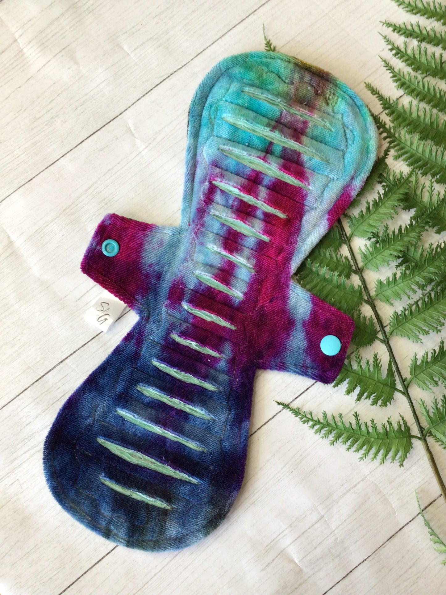 12” heavy GUSHER, Ice dyed bamboo velour cloth pad (ready to ship) ONE OF A KIND