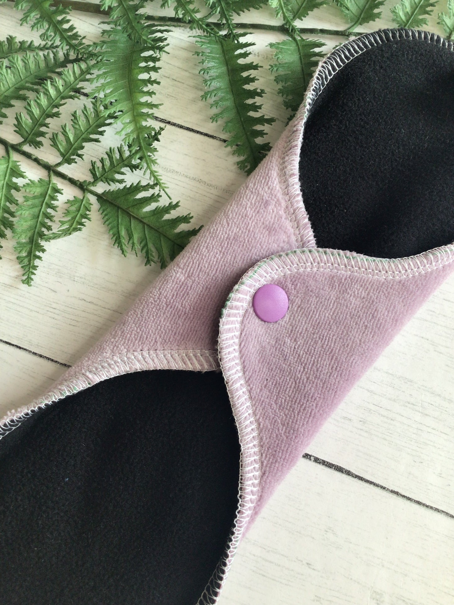 Dusty lilac cotton velour Wrap wing cloth pads (made to order)