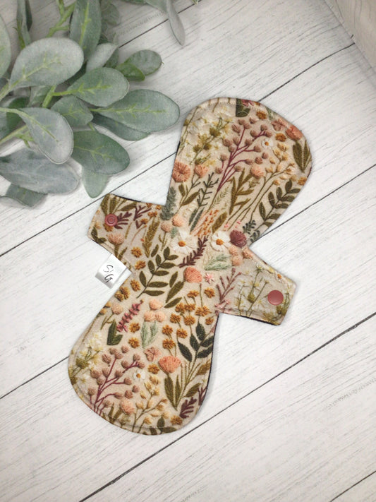 Embroidery Autumn Garden print cloth pads (Made to order)