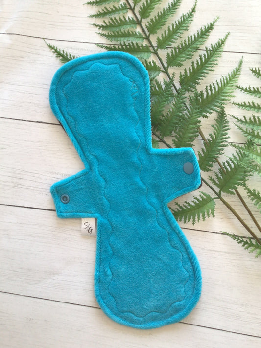 Turquoise cotton velour cloth pads (made to order)