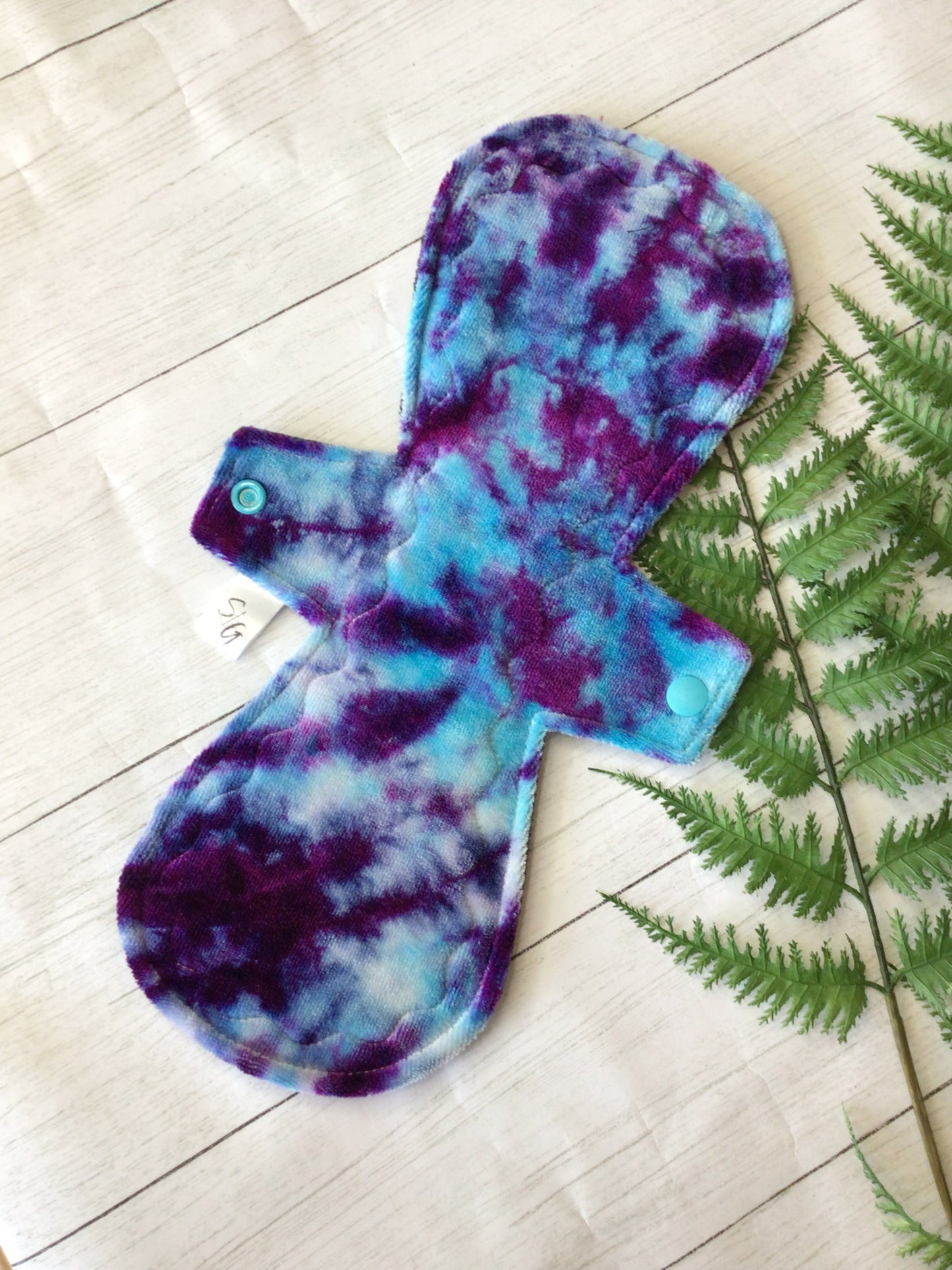 12” overnight absorbency Ice dyed bamboo velour cloth pad (ready to ship) ONE OF A KIND