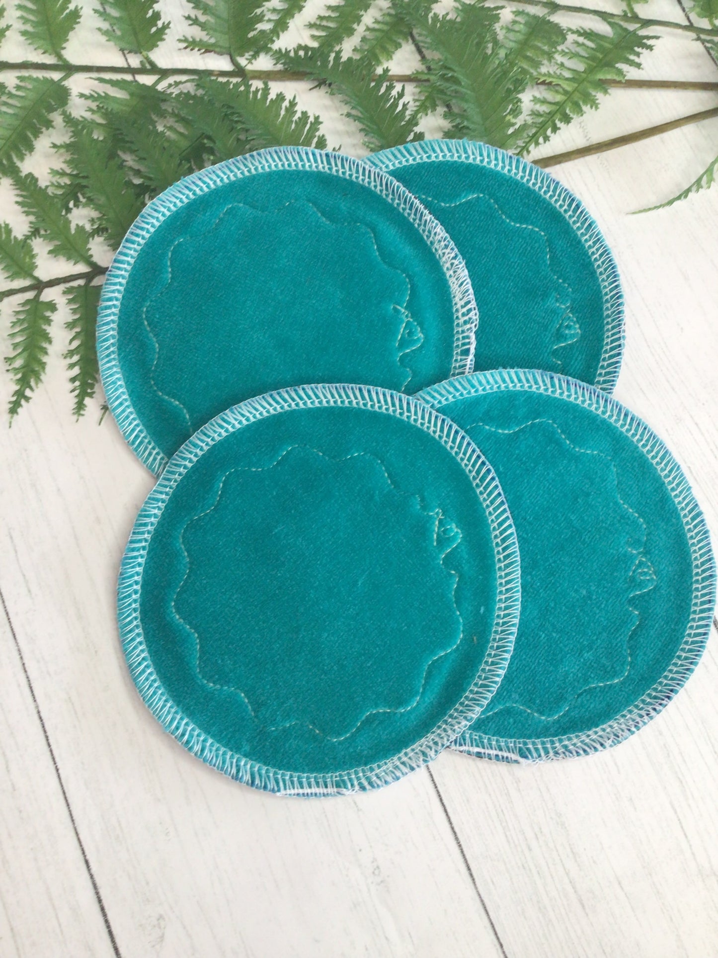 Jade Cotton velour nursing pads (Trim design)