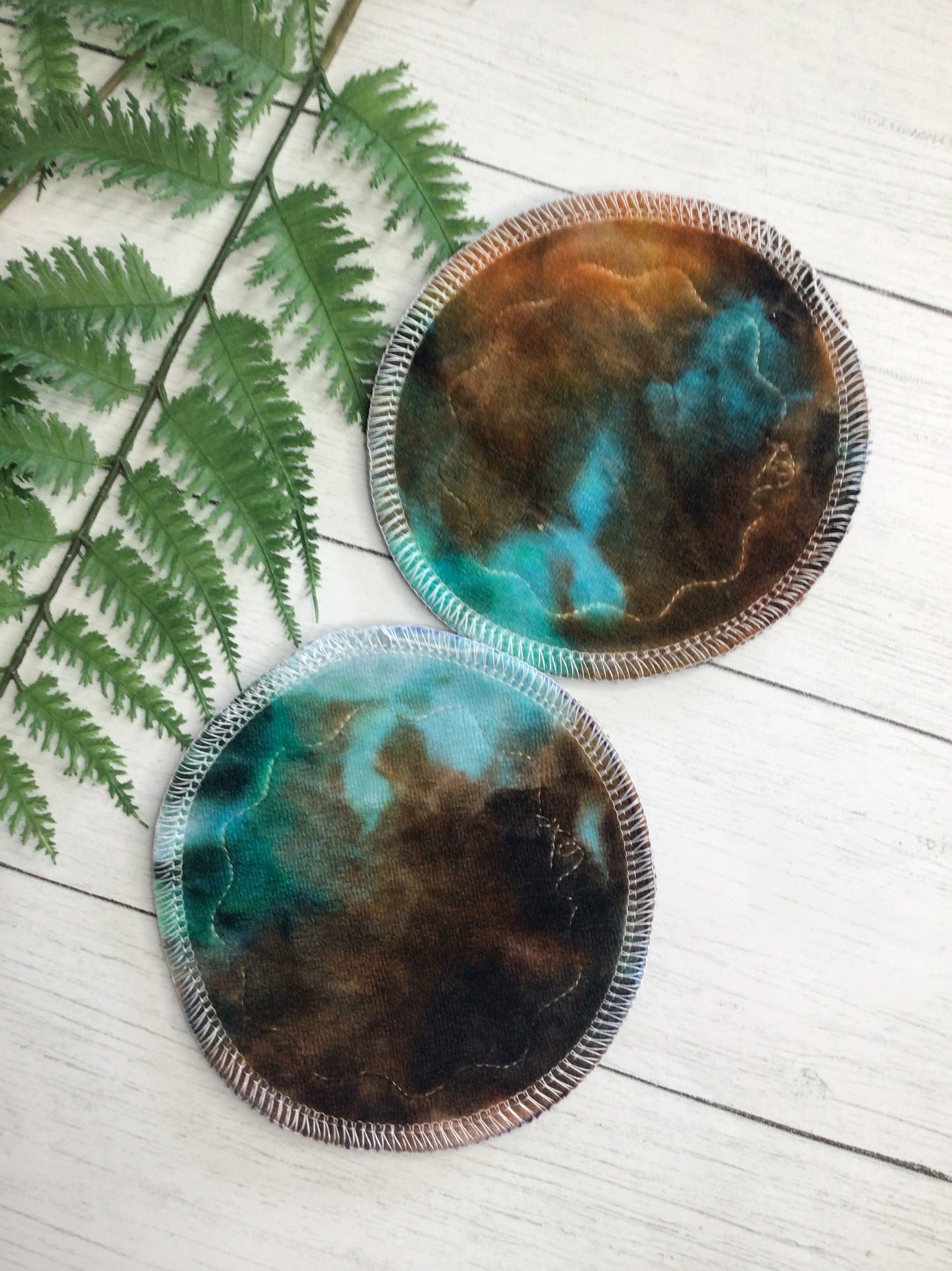 *LIMITED ice dyed bamboo velour nursing pads (Trim design)