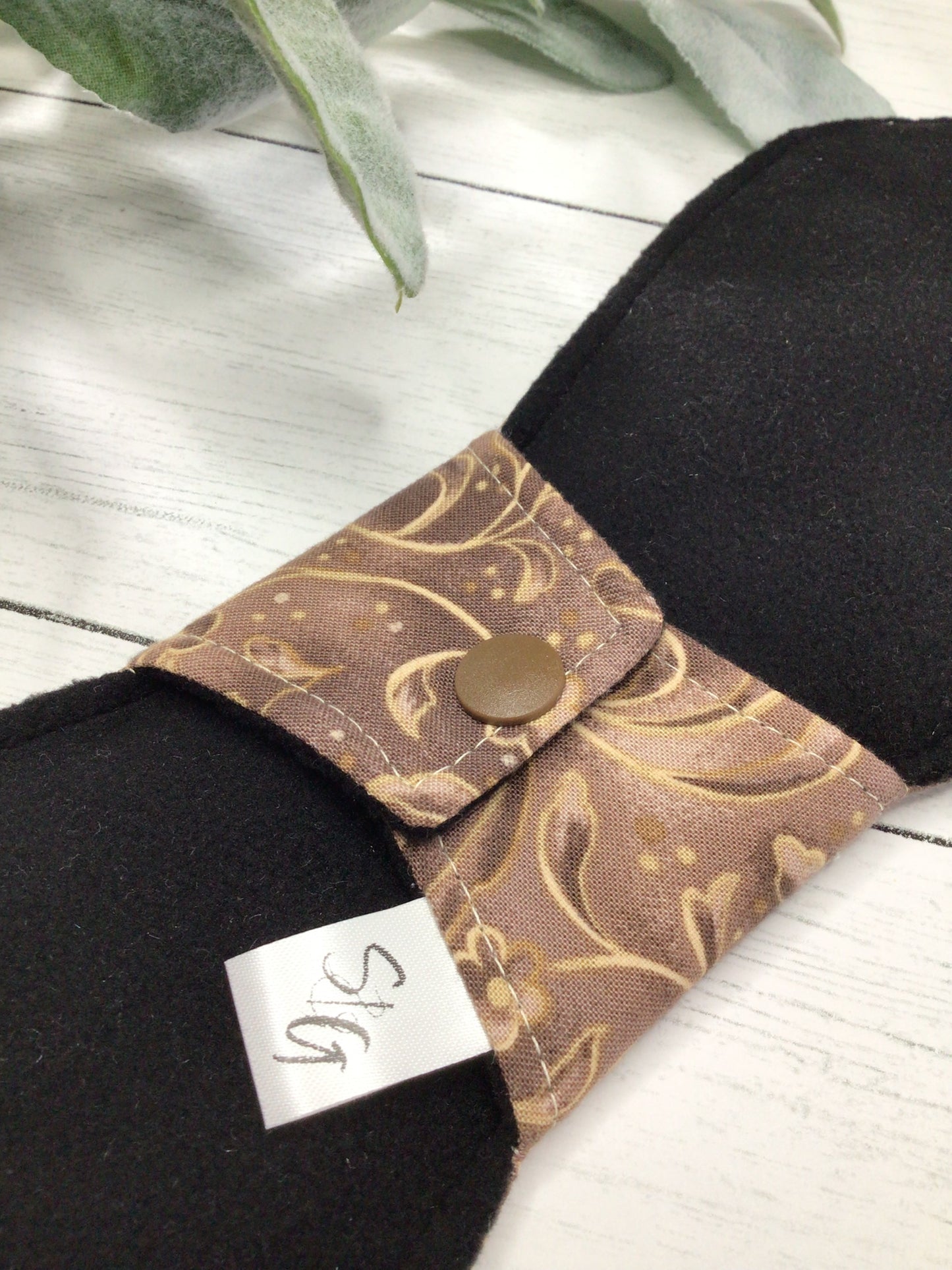 Brown swirls cotton print cloth pads (made to order, custom options)