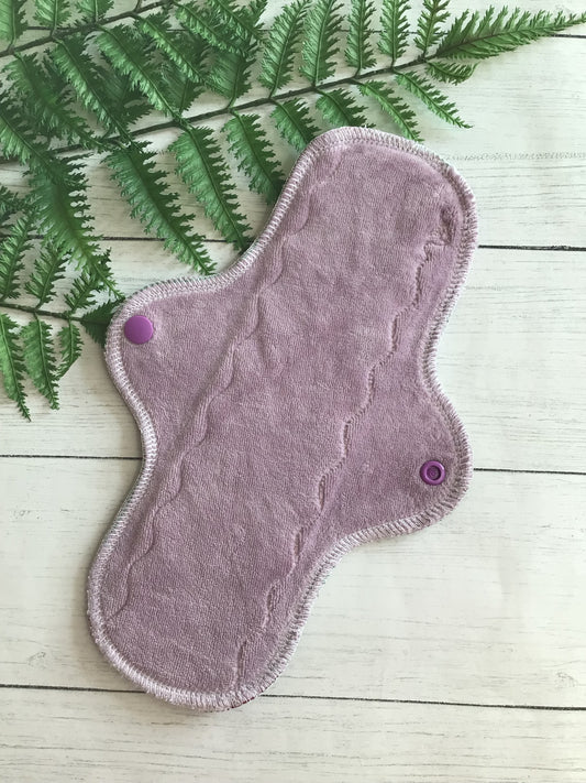 Dusty lilac cotton velour Wrap wing cloth pads (made to order)