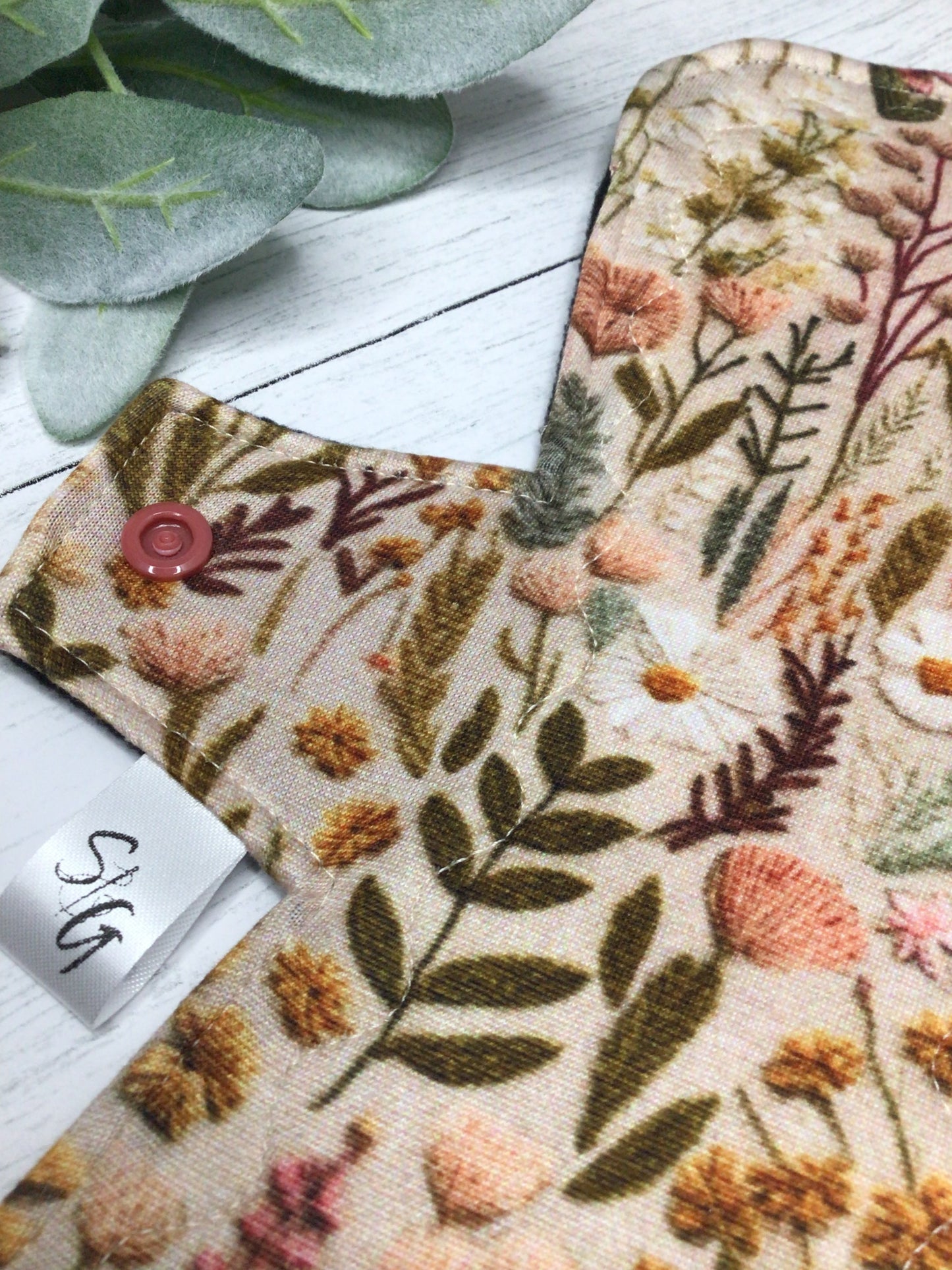 Embroidery Autumn Garden print cloth pads (Made to order)