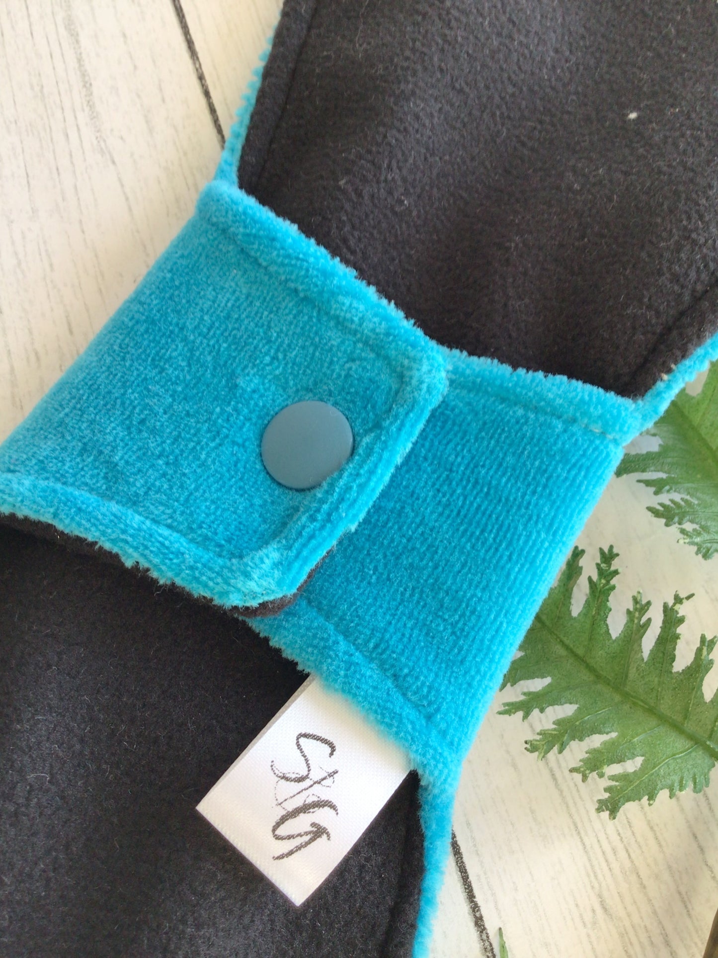 Turquoise cotton velour cloth pads (made to order)