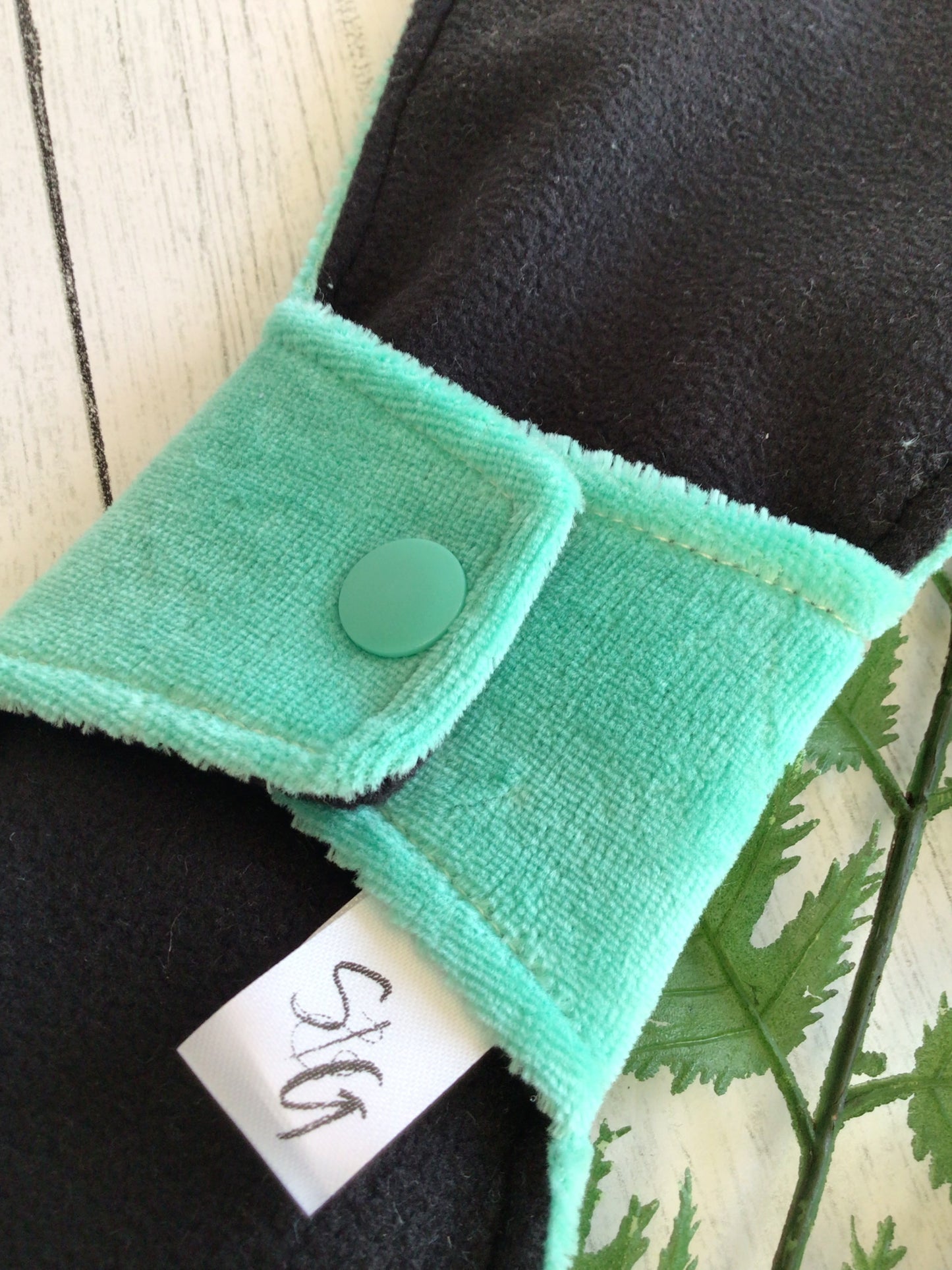 Mermaid green cotton velour cloth pads (made to order)