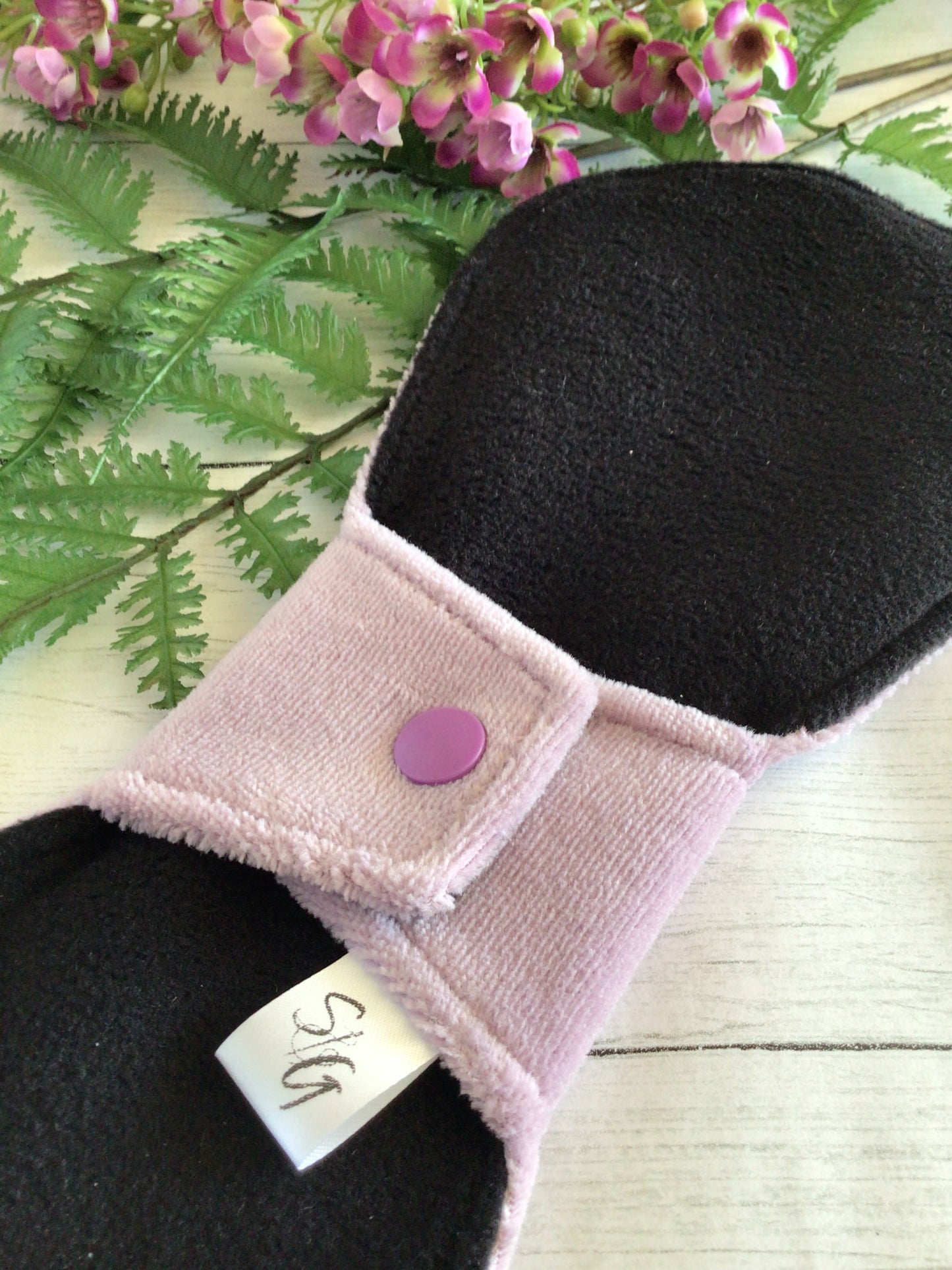 Dusty lilac cotton velour cloth pads (made to order)
