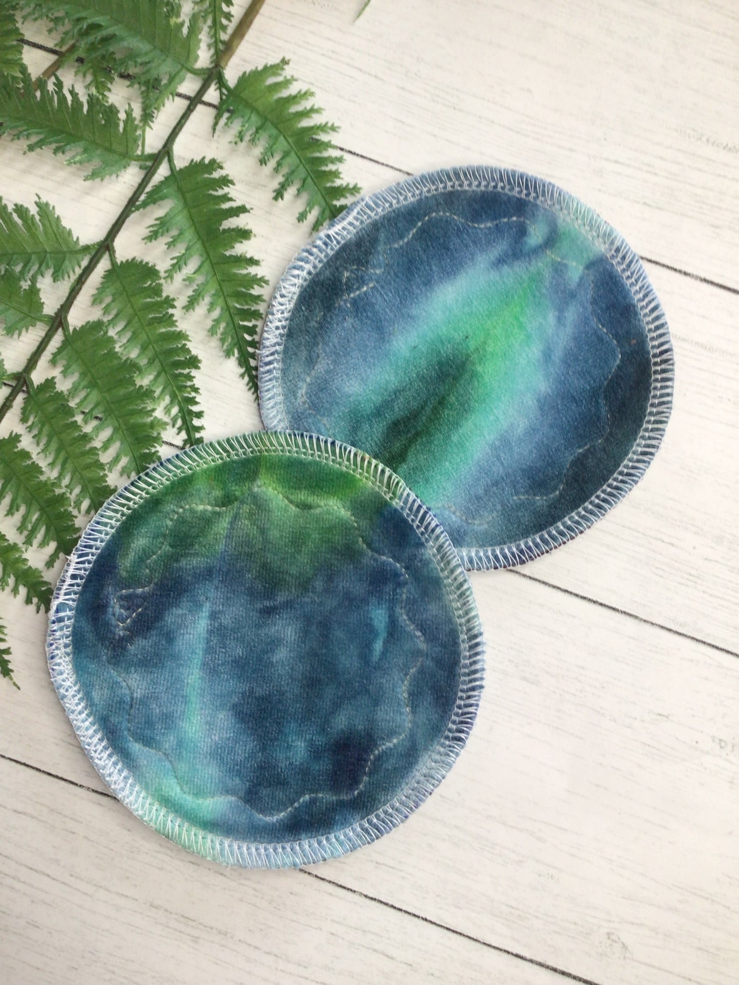 *LIMITED ice dyed bamboo velour nursing pads (Trim design)