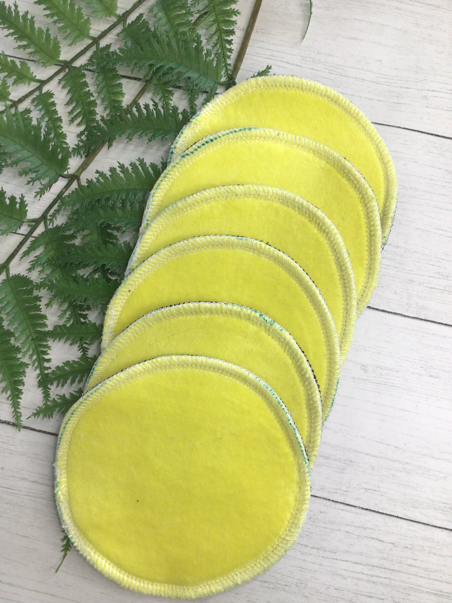 Bright yellow Cotton velour nursing pads (Full coverage design)