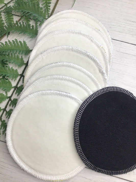 Off white ORGANIC Cotton velour nursing pads (Full coverage design)