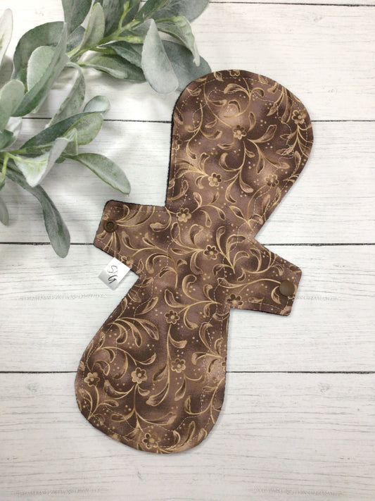 Brown swirls cotton print cloth pads (made to order, custom options)