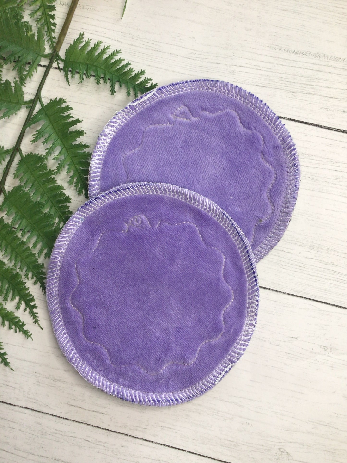 Lilac Cotton velour nursing pads (Trim design)