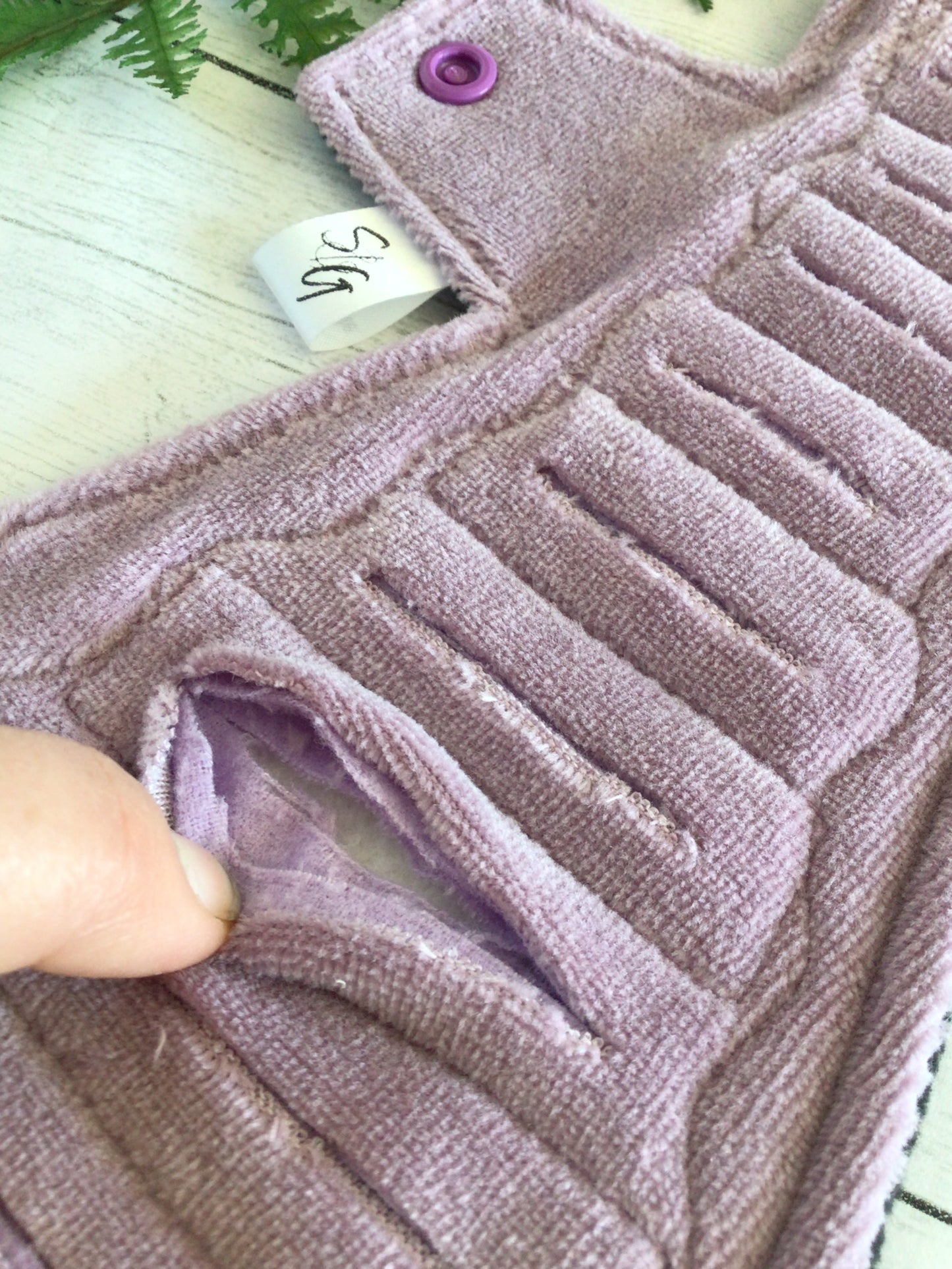 Dusty Lilac cotton velour gusher pad (made to order)