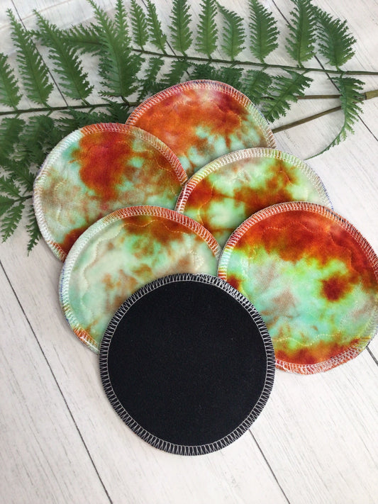 *LIMITED ice dyed bamboo velour nursing pads (Trim design)