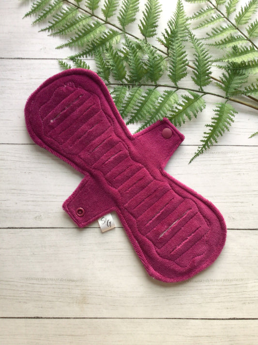 Raspberry cotton velour gusher pad (made to order)