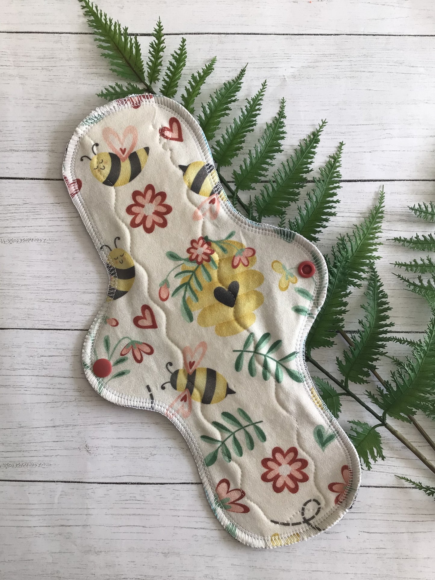 Organic cotton cloth pads (made to order) Bee mine *Wrap wing pad shape