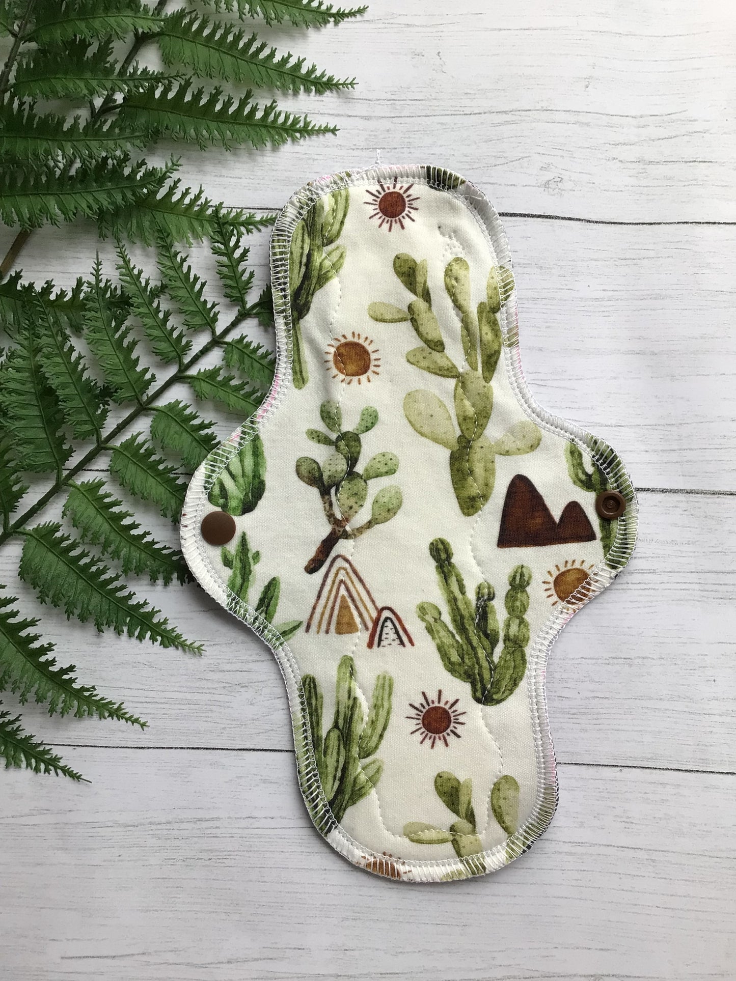 Organic cotton cloth pads (made to order) Sunrise cactus *Wrap wing pad shape