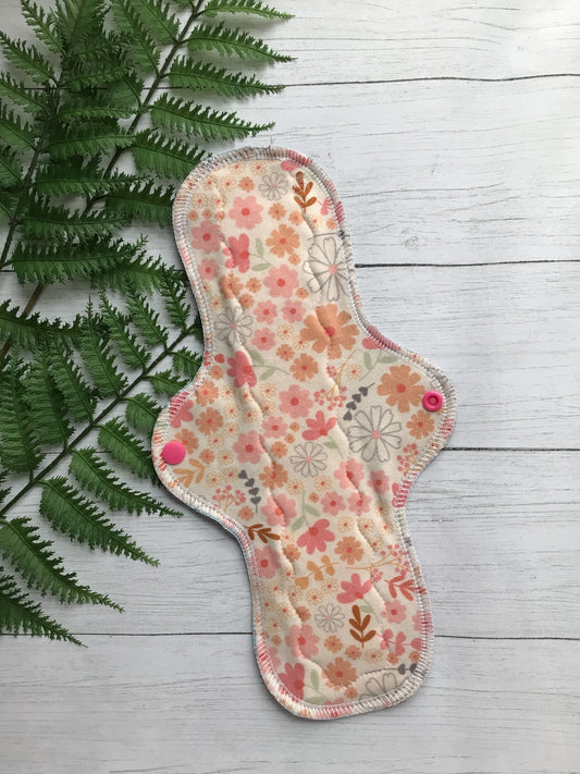 Organic cotton cloth pads (made to order) Valentines Floral *Wrap wing pad shape