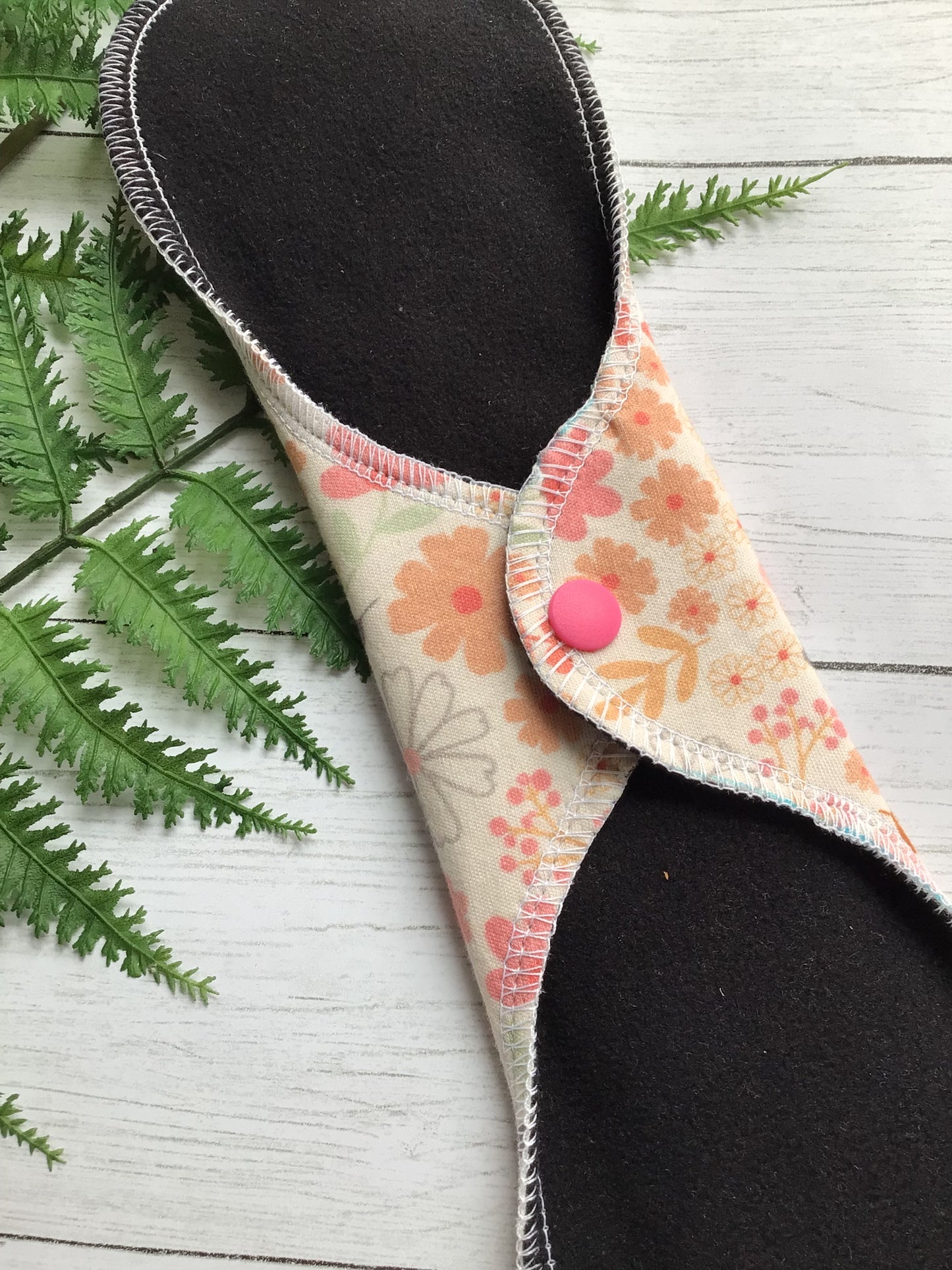 Organic cotton cloth pads (made to order) Valentines Floral *Wrap wing pad shape