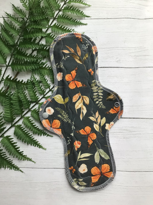 Organic cotton cloth pads (made to order) Monarch butterflies *Wrap wing pad shape