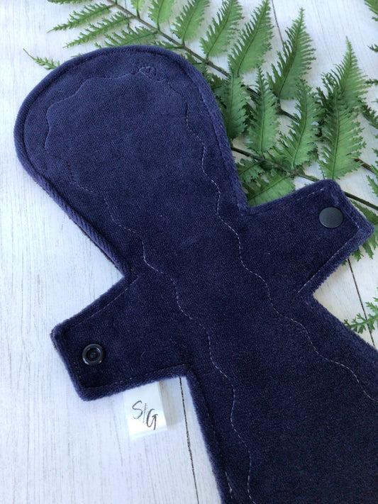 Navy blue cotton velour cloth pads (made to order)