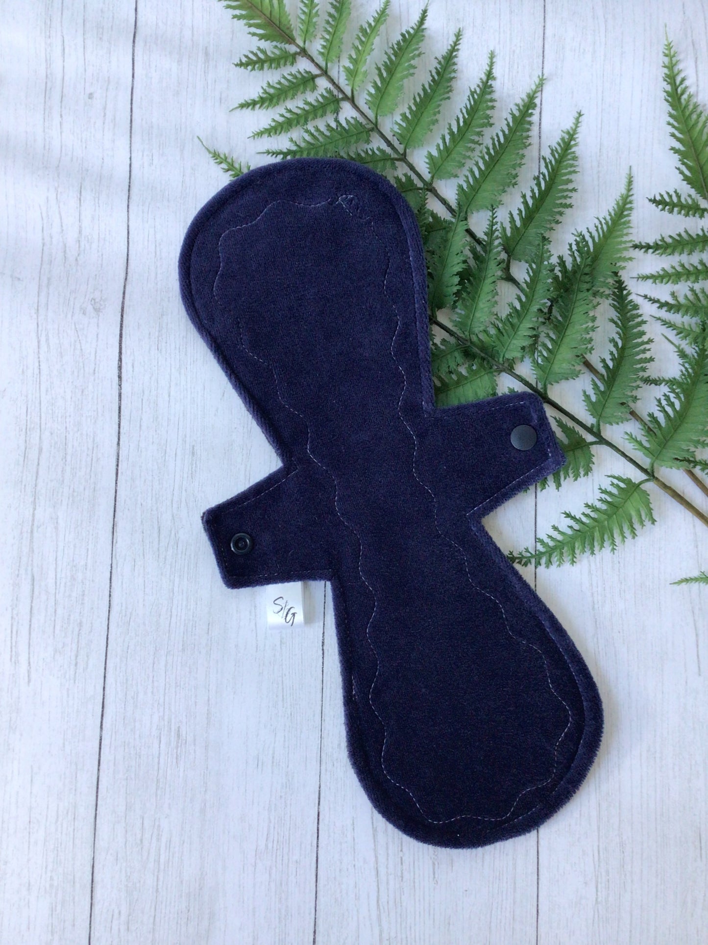 Navy blue cotton velour cloth pads (made to order)