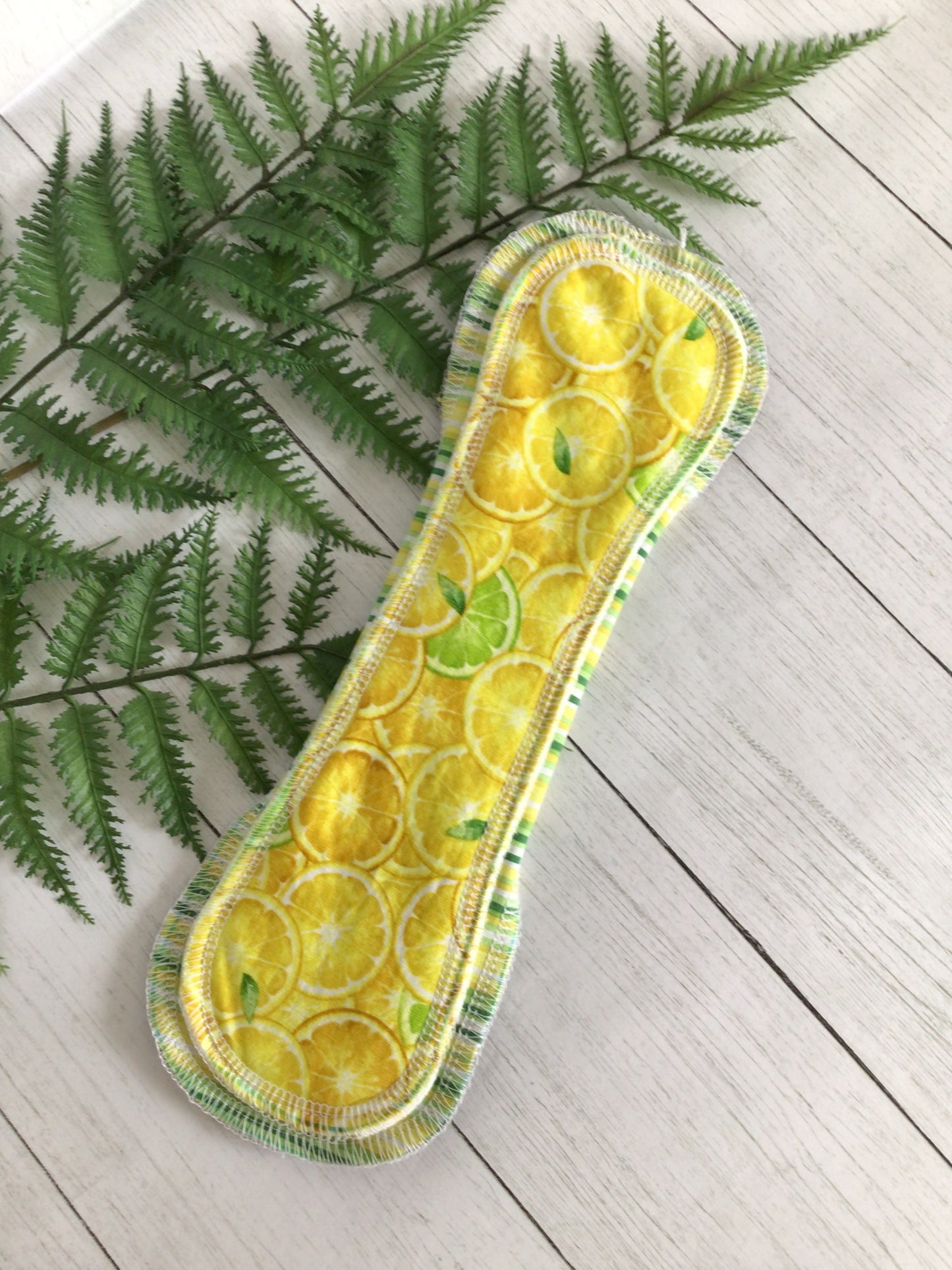 Lemon lime squeeze, wrap wing cloth pads (Made to order)