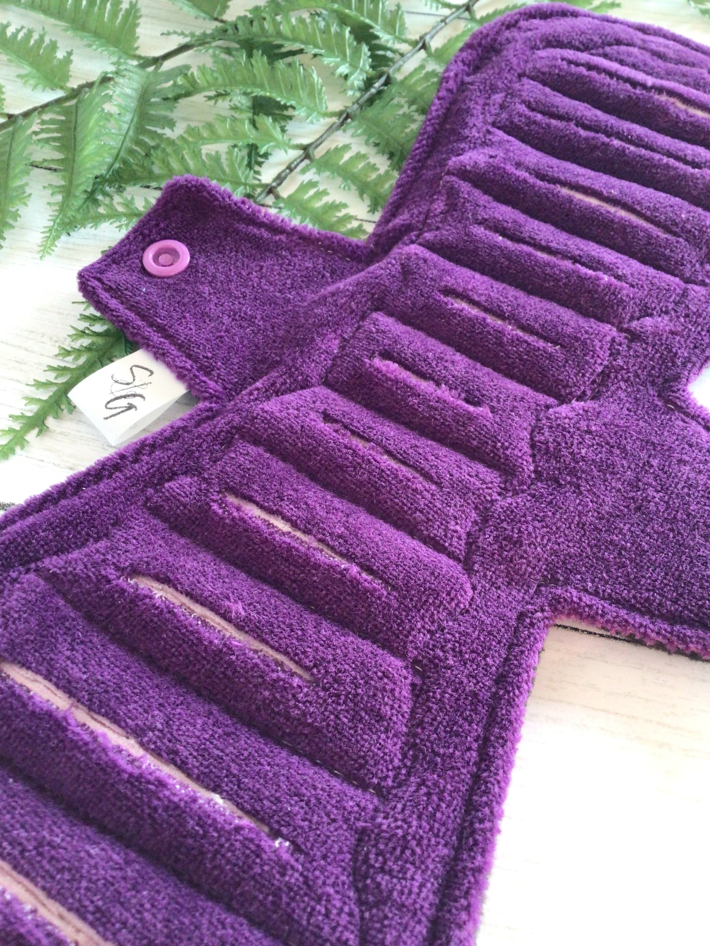 Petunia purple cotton velour gusher pad (made to order)