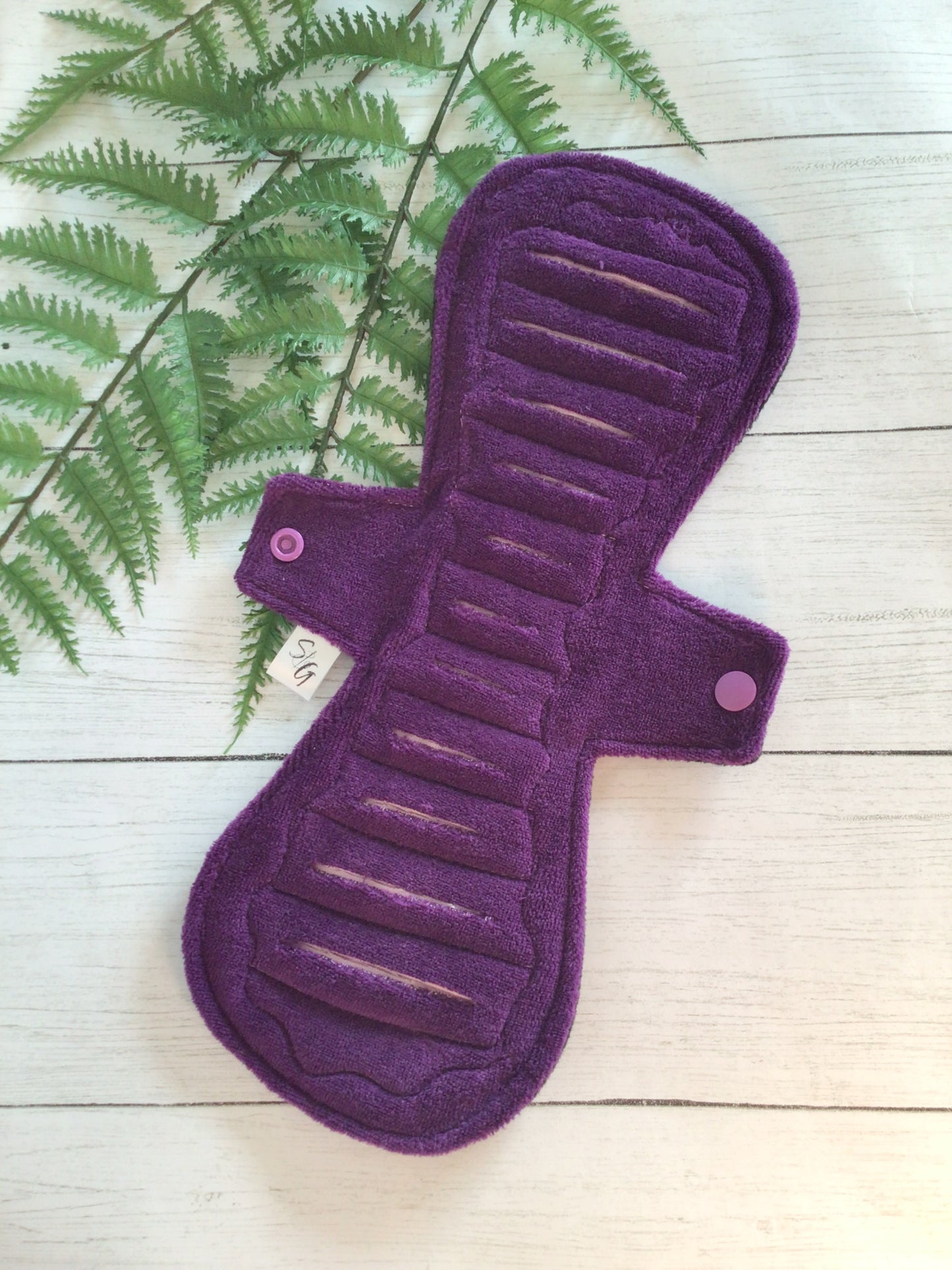 Petunia purple cotton velour gusher pad (made to order)