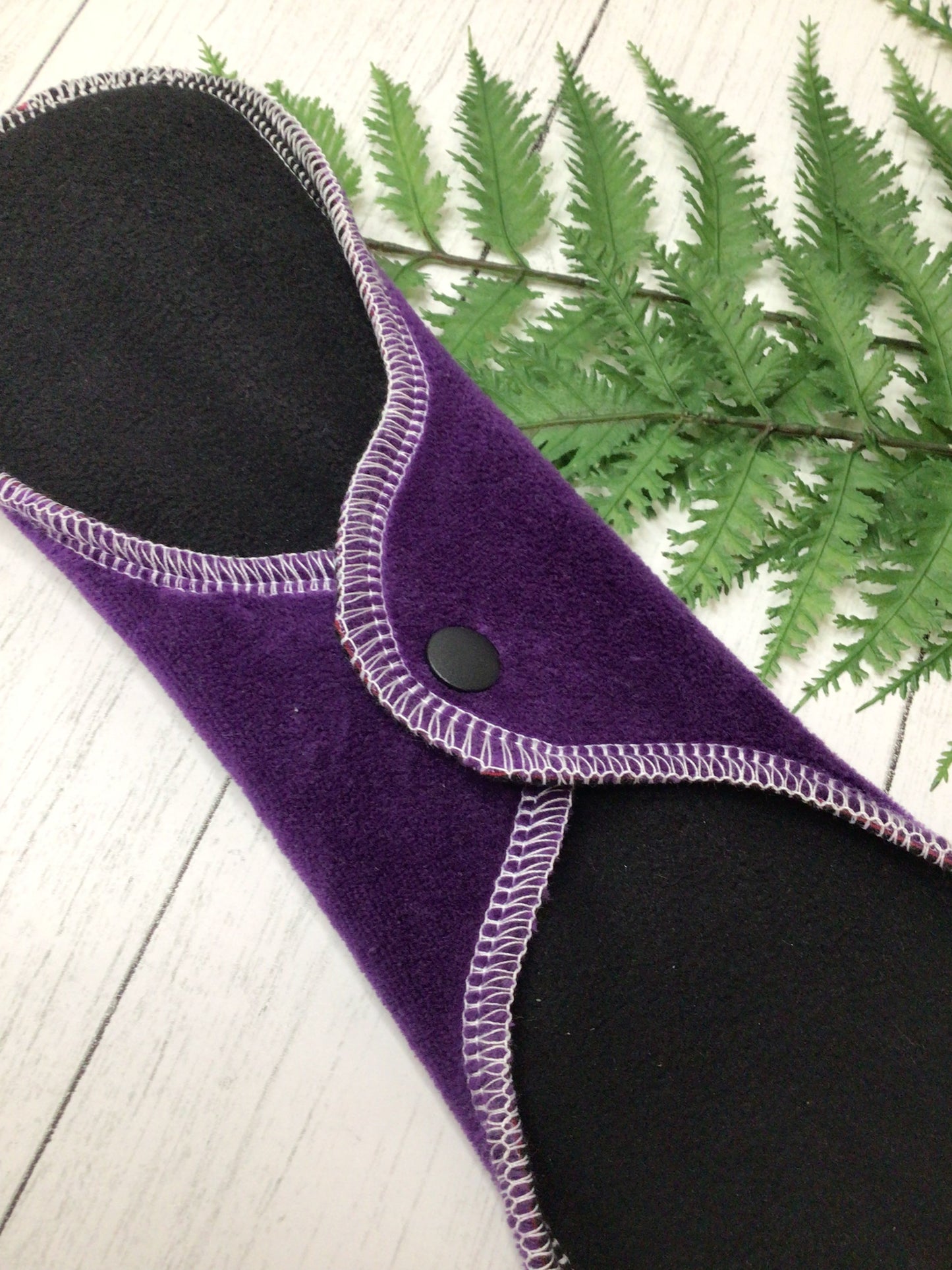 Amethyst Organic cotton velour wrap wing cloth pads (made to order)