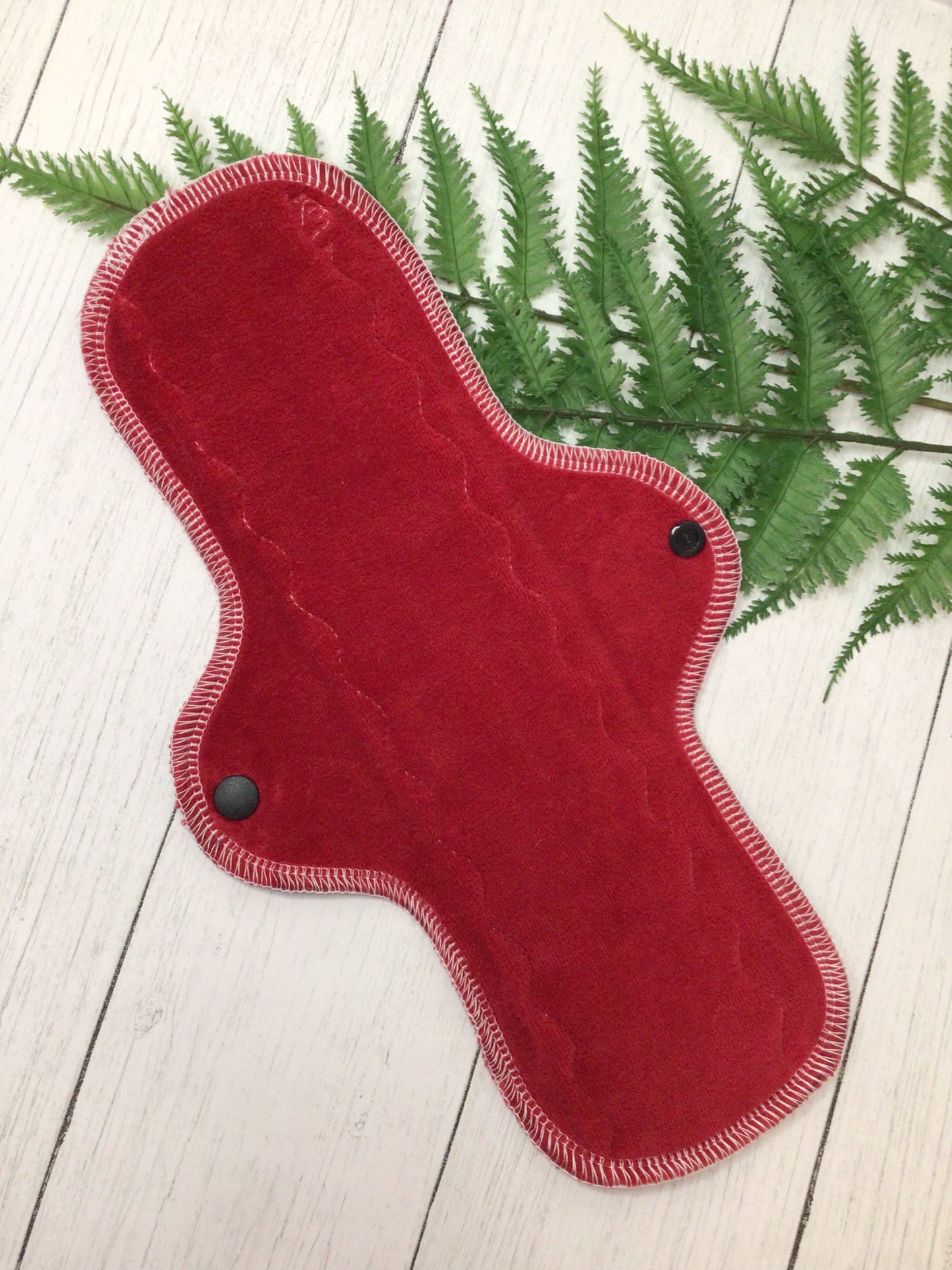 Red Organic cotton velour wrap wing cloth pads (made to order)