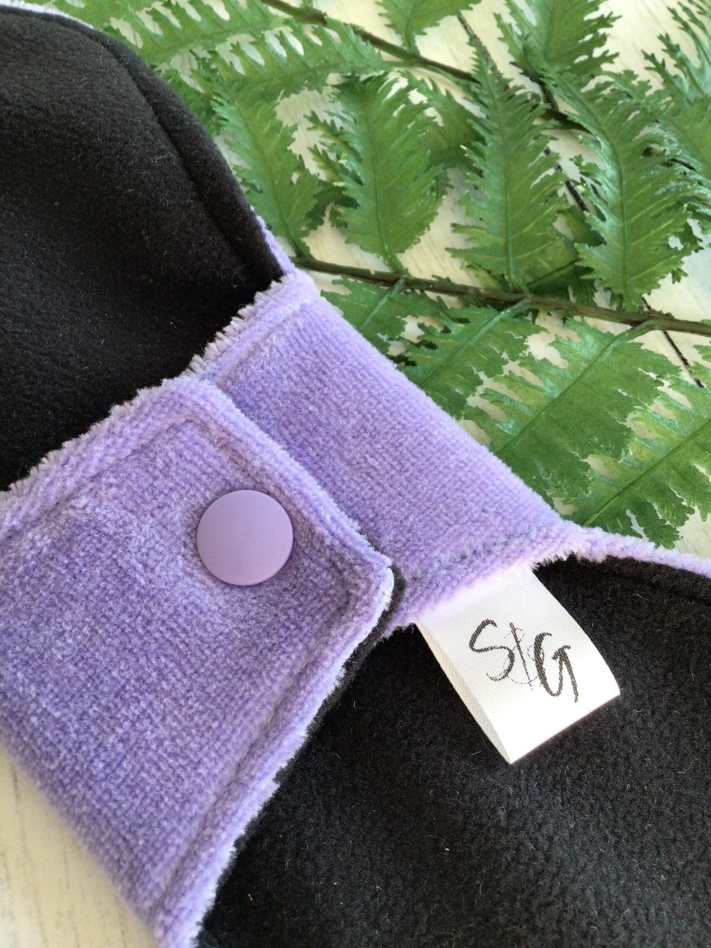 Lilac cotton velour cloth pads (made to order)