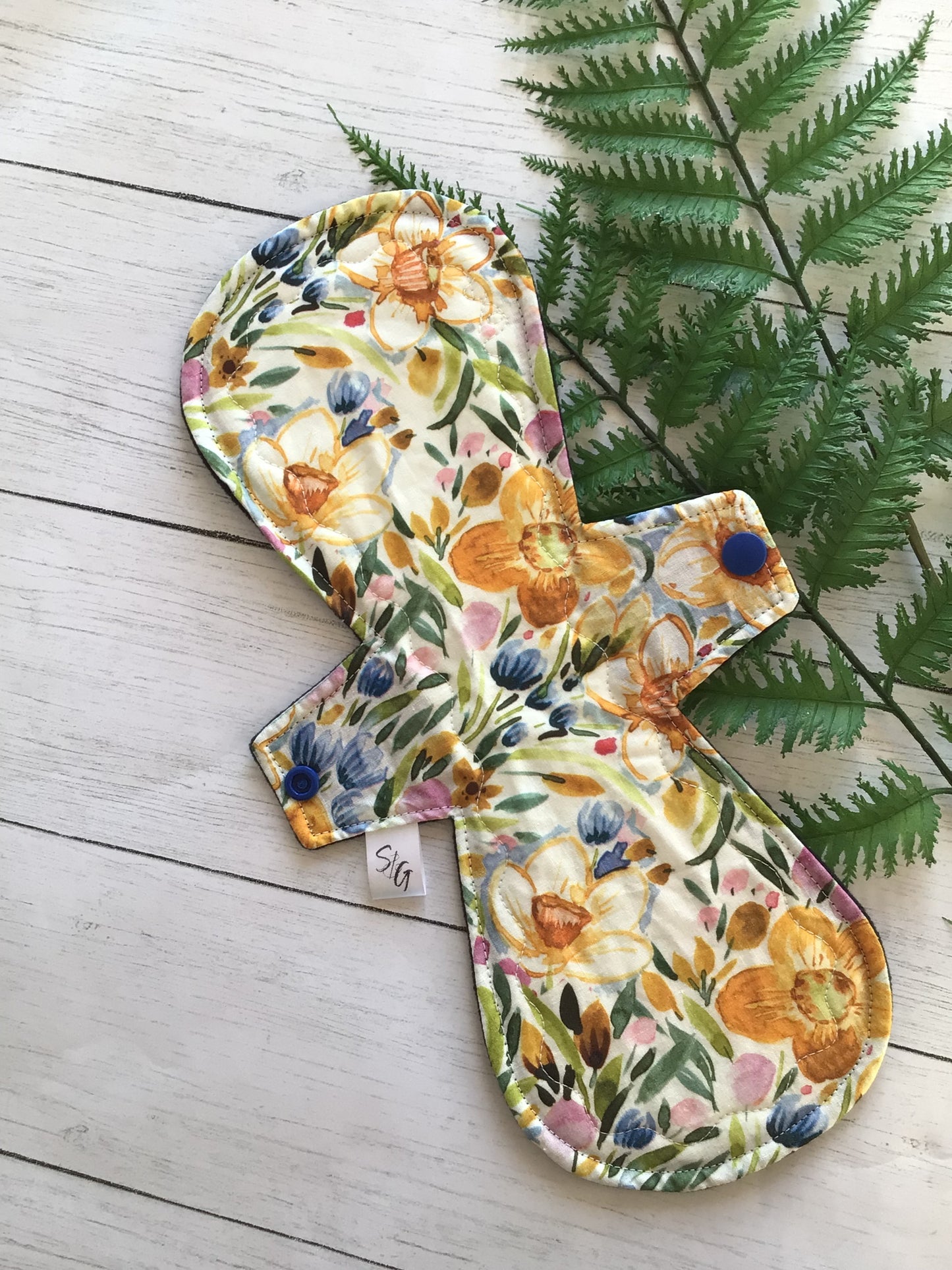 Daffodil Garden cotton print cloth pads (Made to order)