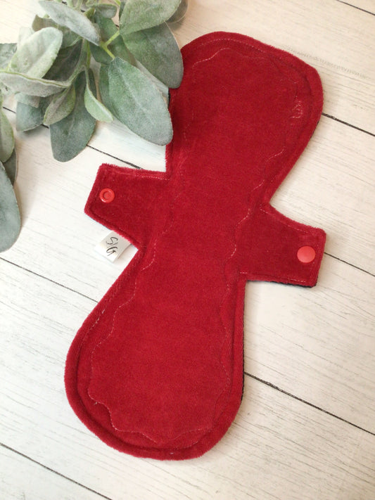 Red cotton velour cloth pads (made to order)